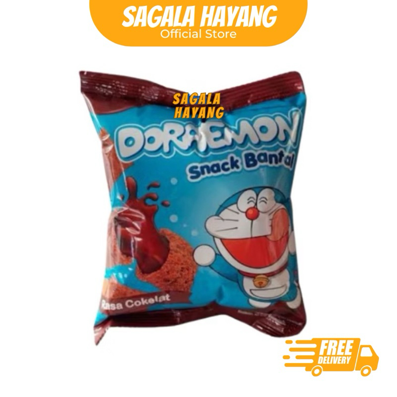 

( SAGALA HAYANG ) Chiki BERHADIAH Doraemon Snack Bantal Cokelat -30gram