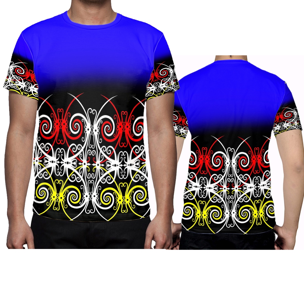 KAOS MOTIF DAYAK CUSTOM/BAJU KAOS MOTIF DAYAK KEREN TERARU