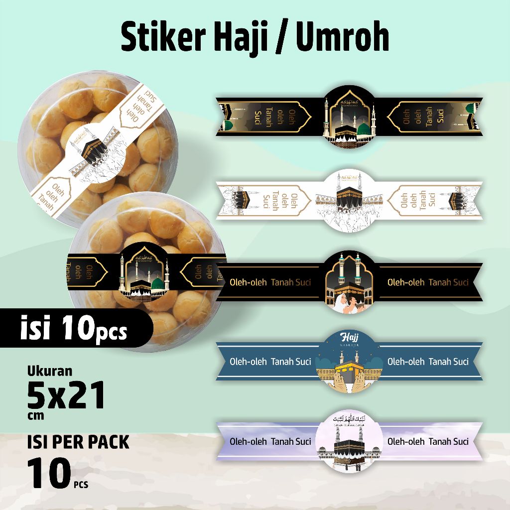 

Stiker toples kue haji dan umroh - sticker hajj umrah - stiker hampers haji