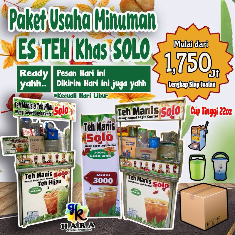 PAKETUSAHA/FRANCHISE MINUMAN ES TEH MANIS SOLO & ES TEH HIJAU KEKINIAN