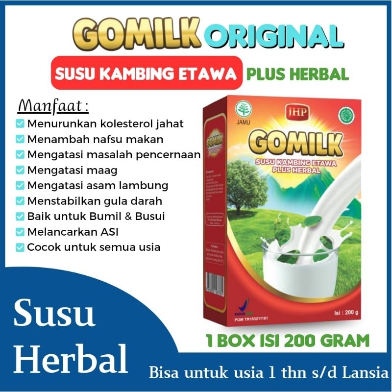 

Gratis Lampu Susu Kambing Etawa Gomilk Bubuk 200 Gram