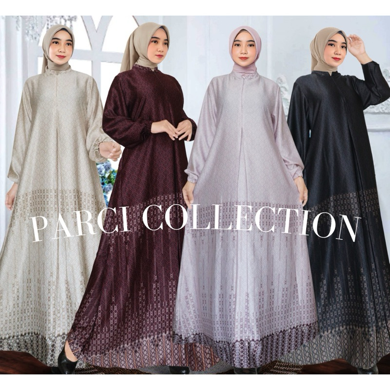 (COD)Parci Kana Gamis Silk Premium Jumbo Terbaru- Gamis Silk -Gamis Silk Motif Terbaru - Gamis busui