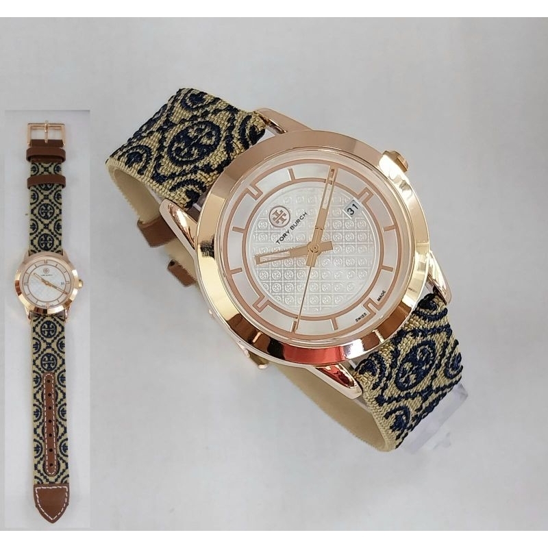 Jam Tangan Tory Burch Tanggal Rosegold Kulit Super Jam Tangan Wanita