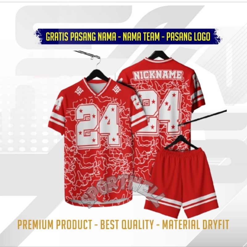 Jersey Coquette RedSpark Custom Full Printing Gratis Pasang Nama
