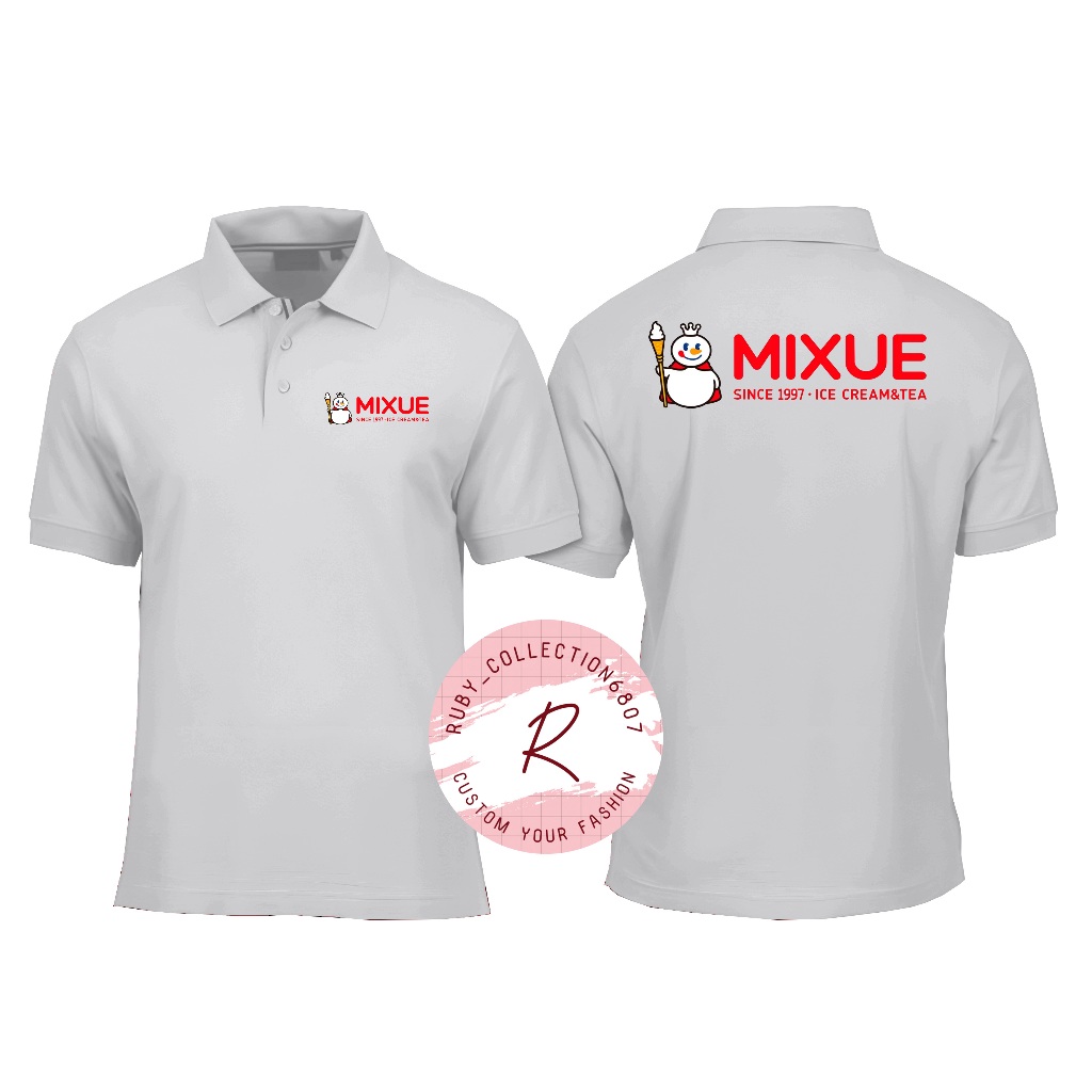 KAOS MODEL POLO KERAH MIXUE - KAOS POLO SHIRT MIXUE - KAOS POLO mixue es criem - polo panjang dan pe