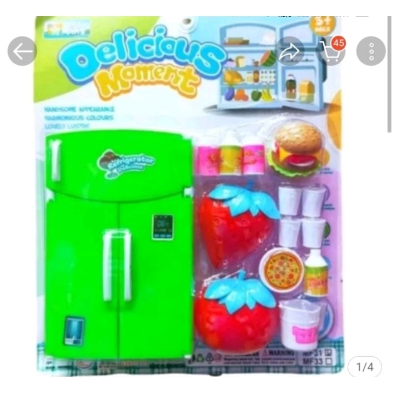 Mainan Kulkas Anak 3 Pintuk 1 set Kulkas Edukasi Anak COD MURAH