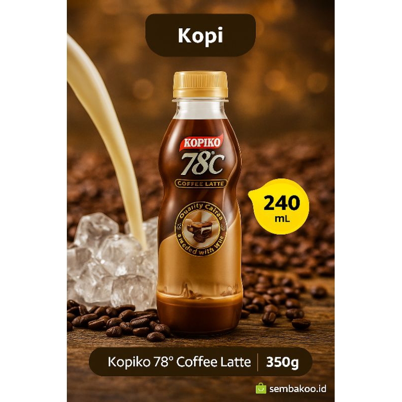 

Kopiko 78°C Coffee Latte 240ml | Kopi Susu Botol Siap Minum Dingin & Segar – Sembakoo.id