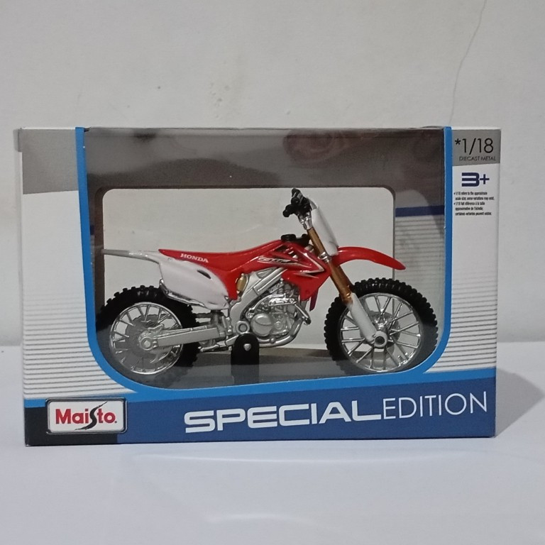 Miniatur Motor Trail Honda CRF450R Maisto skala 1:18
