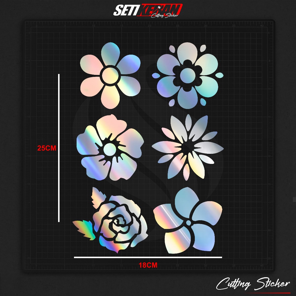 Cutting Stiker Flower Variasi Motor Mobil Sticker Bunga Cantik Universal LucuTimbul Keren Nyala Dasb