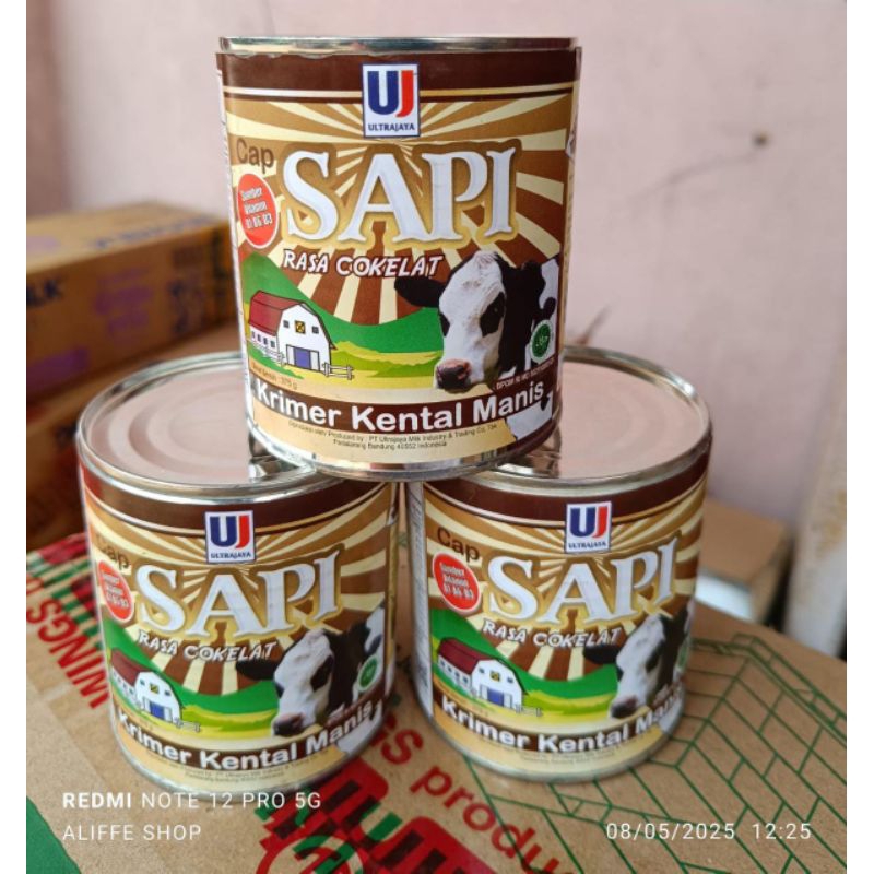 

ultrajaya krimer kental manis cap sapi kaleng rasa coklat 375 gr
