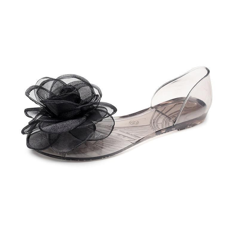 GSI Shoes Sandal Wanita Sendal Sepatu Flatshoes Transparan Karet Jelly Elastis Antislip Gaya Kekinia