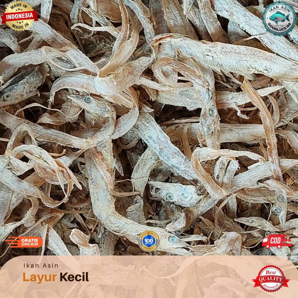 

Ikan Asin Layur Kecil Tawar Super Kering / Ikan Canteng / Ikan Bledang Kecil Putih Kering Kerupuk