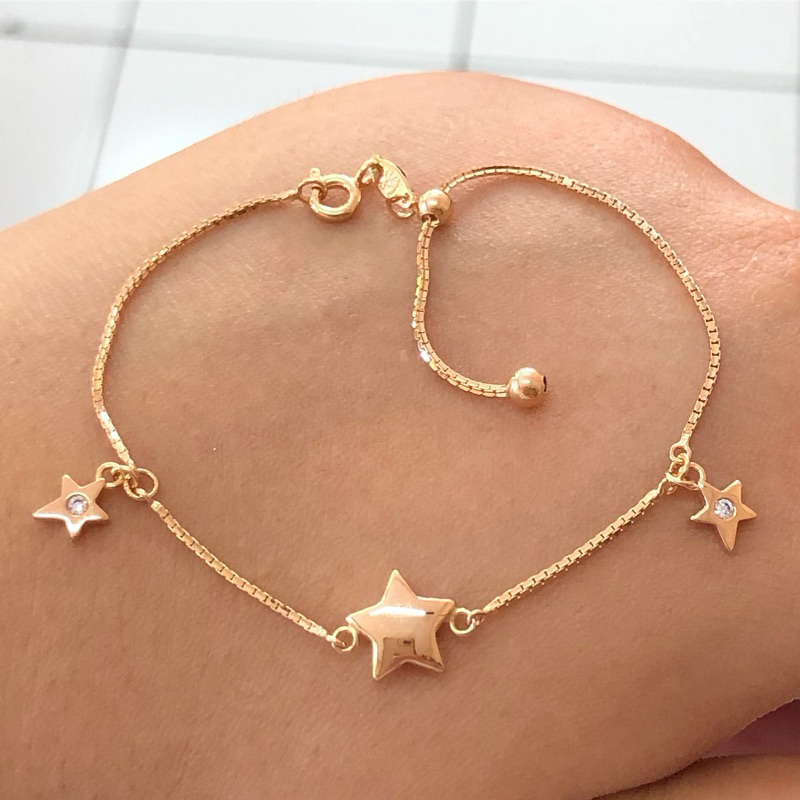 MA6- GELANG SERUT ITALY BINTANG 2.03GR KADAR 375 PANJANG 15-19CM UBS