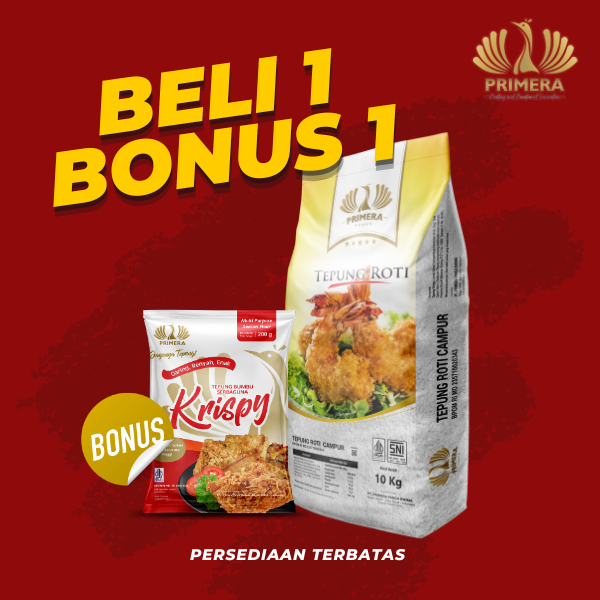 

(Beli1Bonus1) PRIMERA PANKO - Tepung Roti warna Campur/Mix 10kg