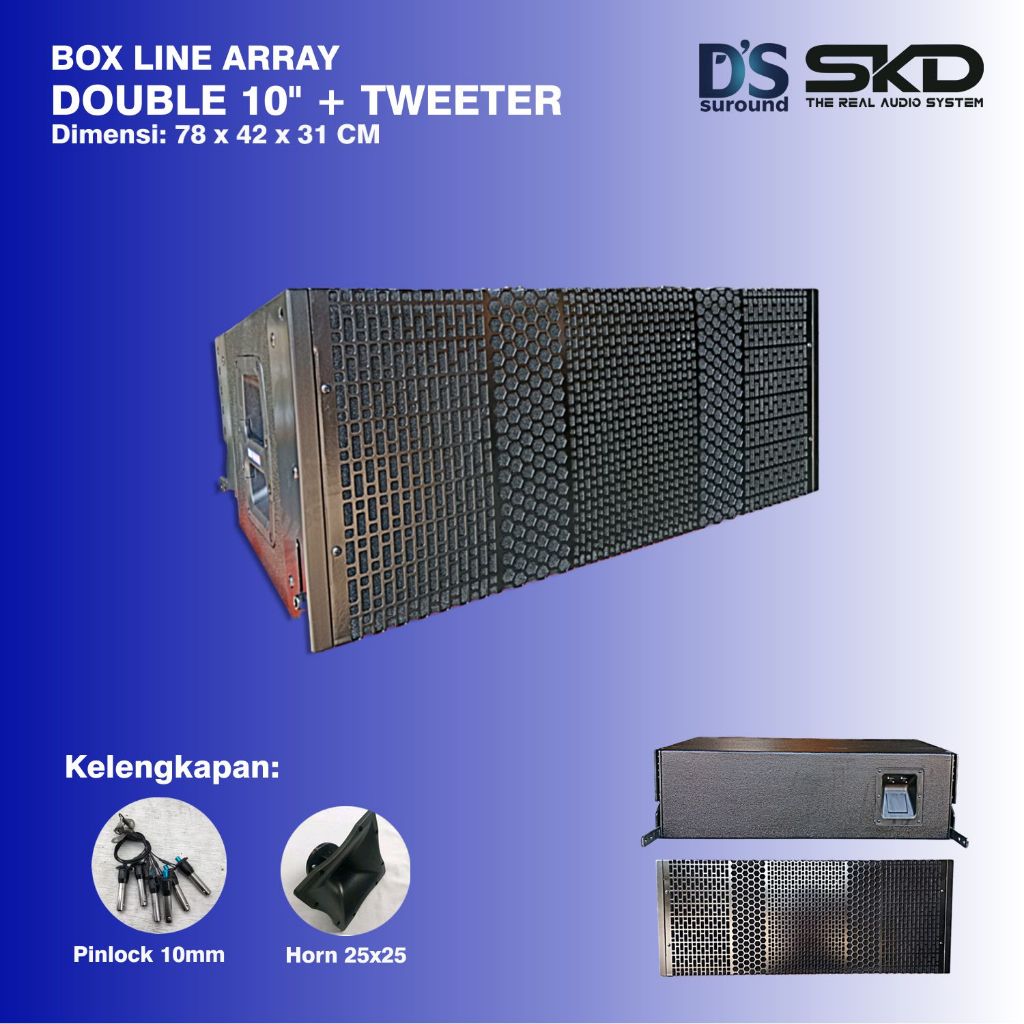 BOX LINE ARRAY 10 INCH DOUBLE GRILL IMPORT 3 MOTIF FINISHING TEKSTUR 4IN1 BY DS