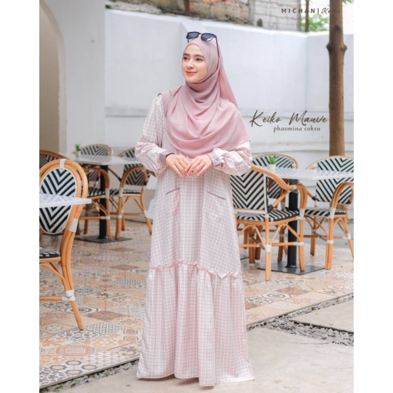 KEIKO DRESS MICHAN / Gamis kotak kotak ORI by MICHAN