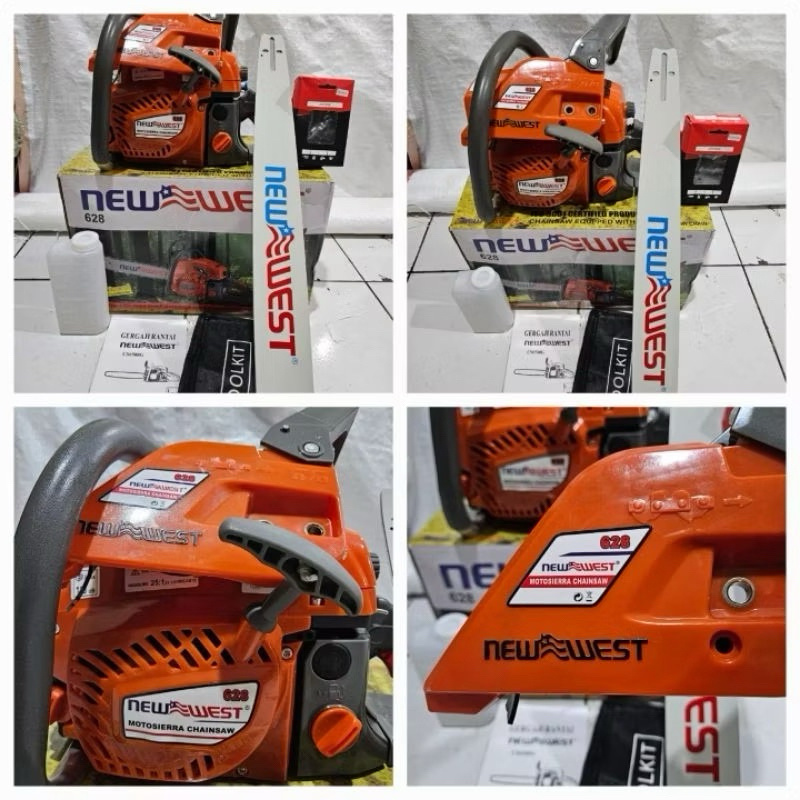 ORIGINALCHAINSAW NEW WEST 628 BAR 24 INCH FULL SET SIAP PAKAI