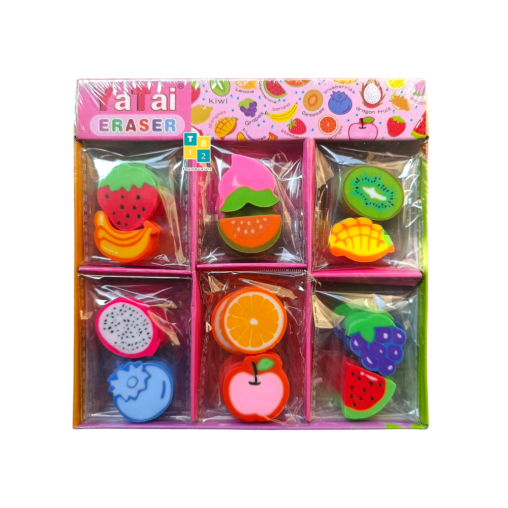 

Penghapus YaTai Eraser Isi 2 Pcs - Bentuk Buah Buahan Random