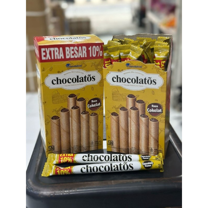 

[300gr] S155 | [WCG8K – BOX] Chocolatos Wafer Roll Coklat EXTRA BESAR Box isi 24 pcs