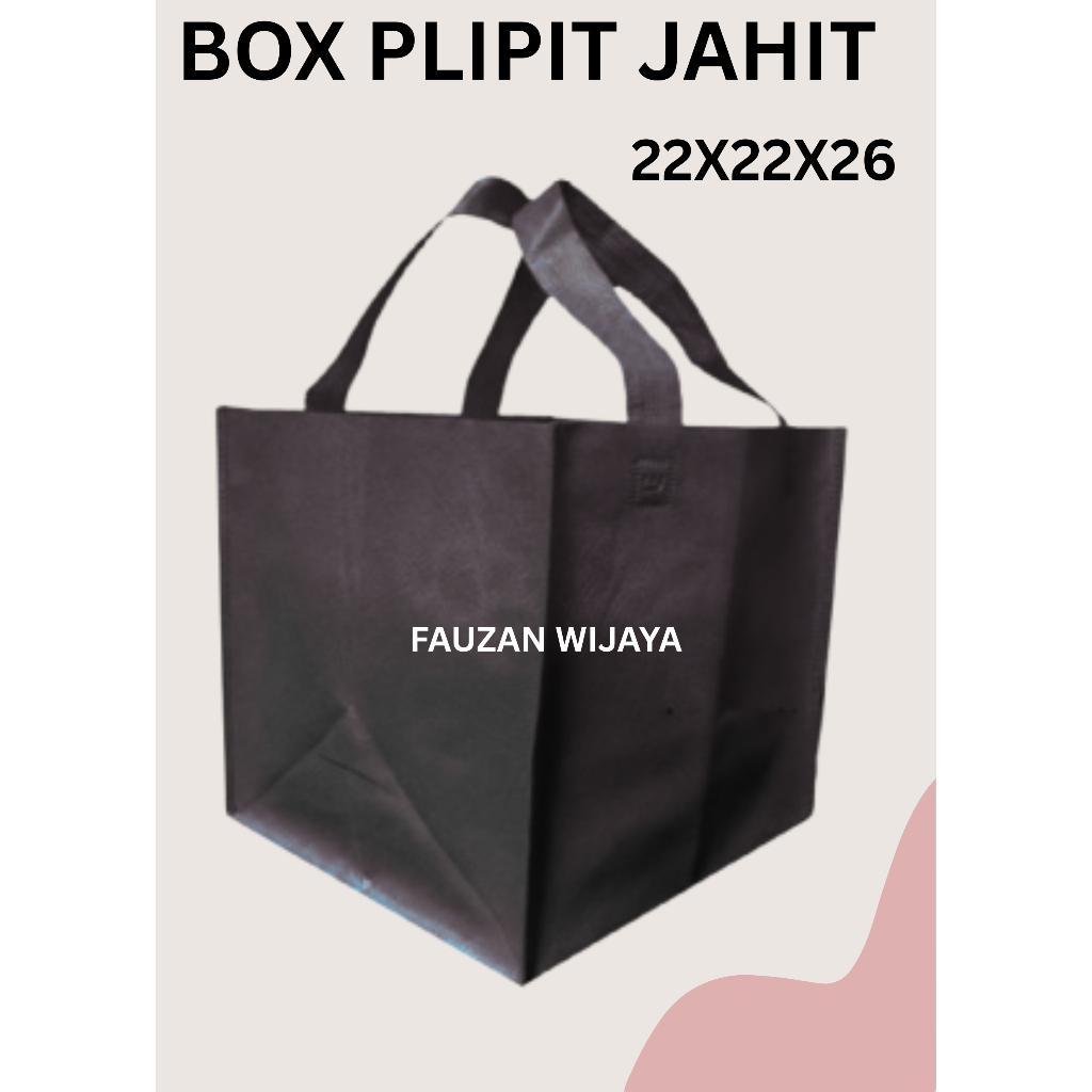 

Goodiebag tas kain spunbond box kotak plipit jahit uk 22x22 isi 12pcs