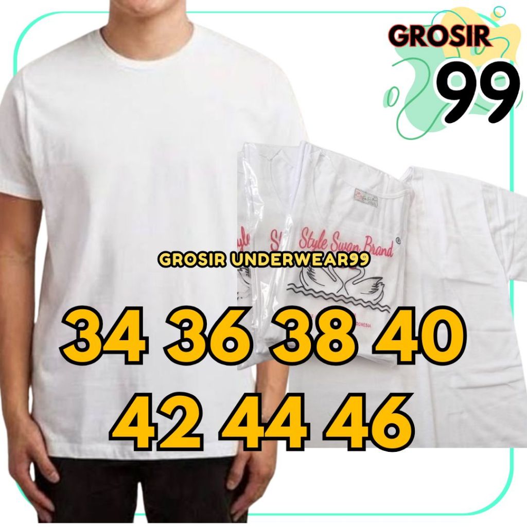 TERLARIS Kaos Oblong Pria Polos Swan Brand Dunia Swans Katun Adem GROSIR99