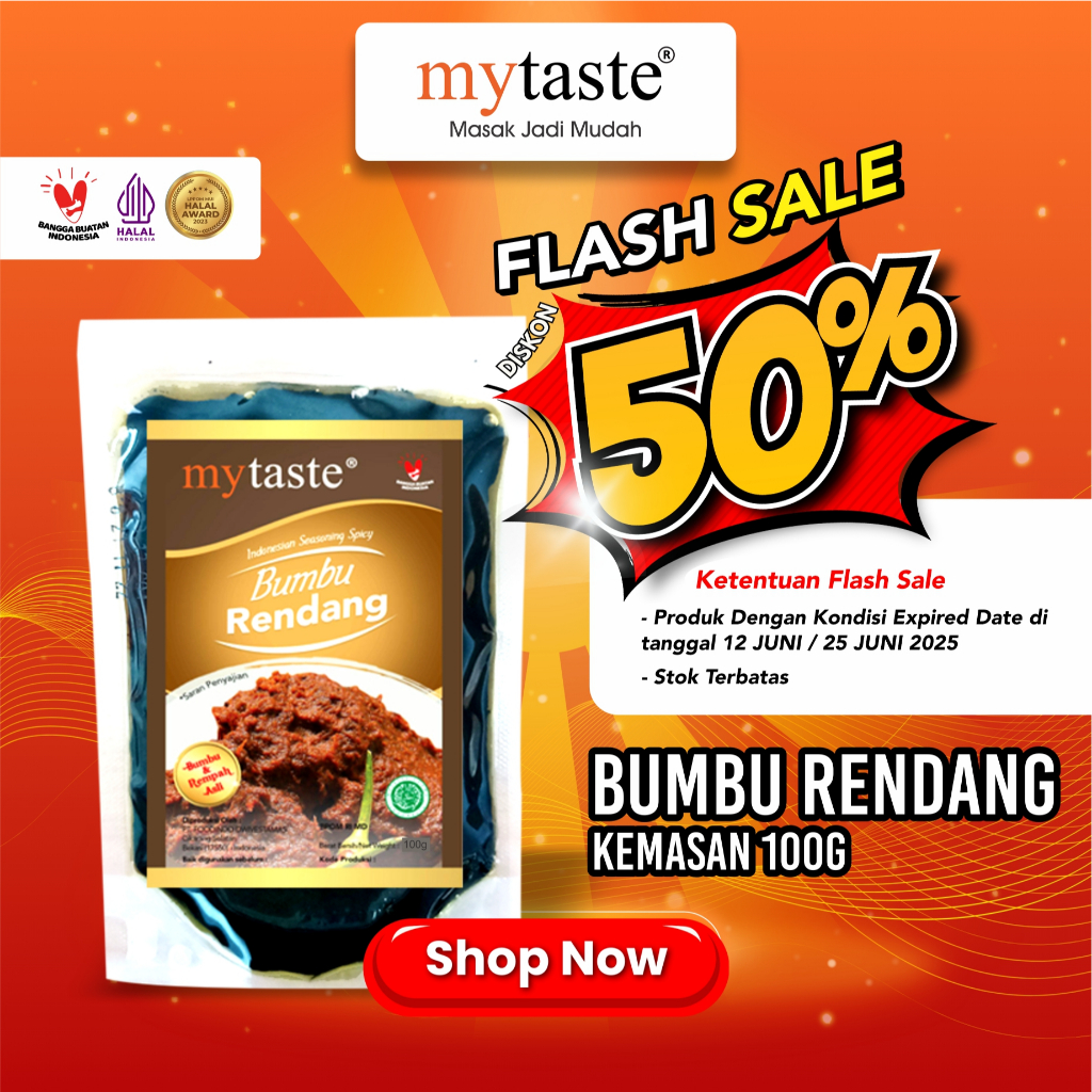 

MYTASTE BUMBU RENDANG KEMASAN 100 GRAM FLASH SALE DISKON GROSIR NEAR EXPIRED DATE