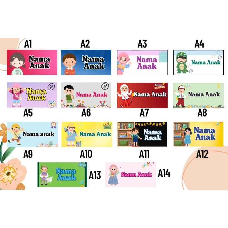 

isi 70 Stiker label Nama anak/stiker bolpoin/stiker alat tulis/stiker Atk/stiker label nama custom/stiker pensil