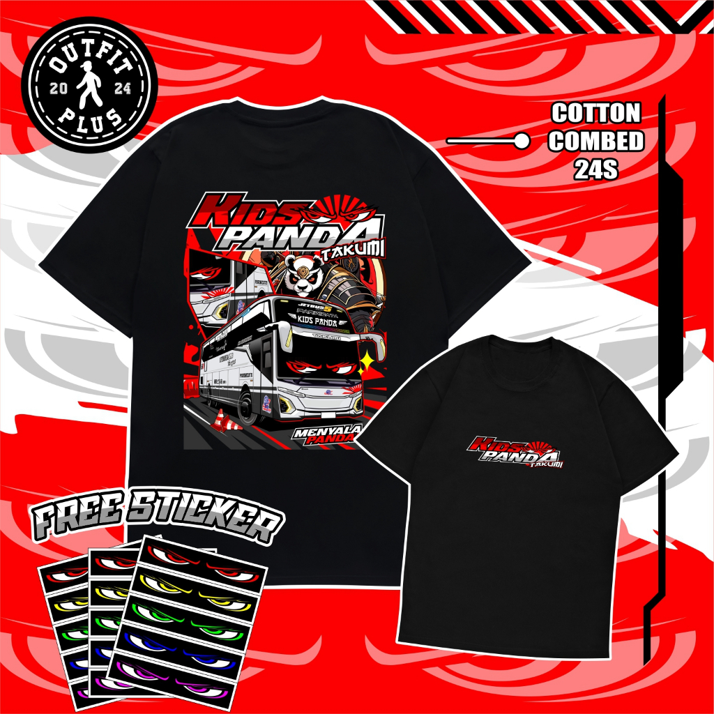 Kaos Anak Bus Mania Strobo Edition FREE STIKER - Baju Anak Busmania Stobo Mata Menyala Eye Edition -