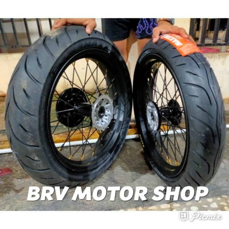 Velg Super Moto Klx D Tracker 150 Velg Tapak Lebar Ring 14Full Set Siap. pasang