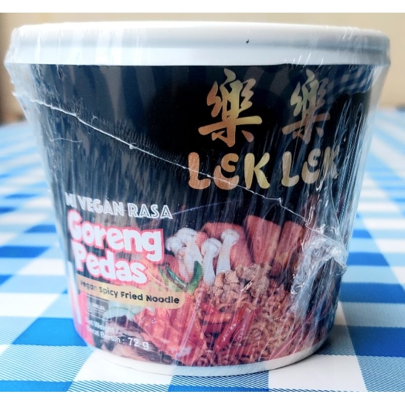 

MI INSTAN CUP VEGAN RASA GORENG PEDAS ,72g, LEK LEK