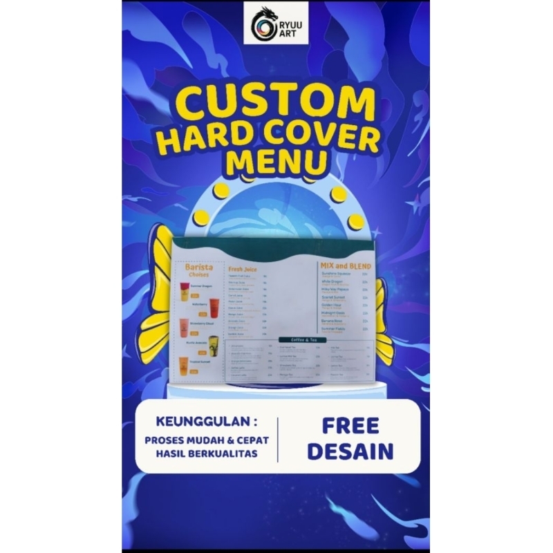 

custom hard cover menu makanan