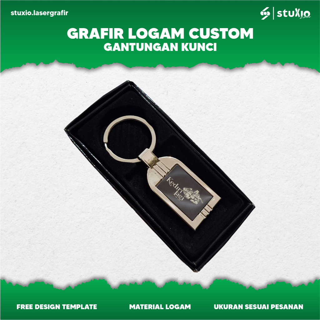 JASA GRAFIR CUSTOM GANTUNGAN KUNCI LOGAM – GRAFIR NAMA, LOGO, ATAU DESAIN SENDIRI - METAL LASER ENGR