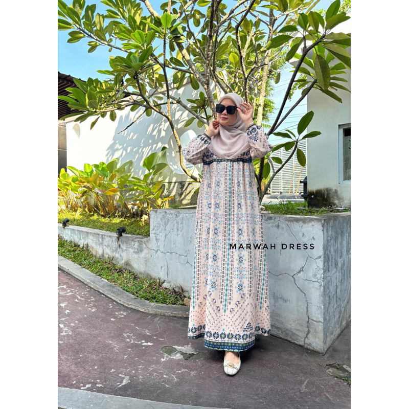 MARWAH GAMIS POLOS /dress muslim/hanum dress rayon ceruty/rosalinda dress/dress cantik simple/casual