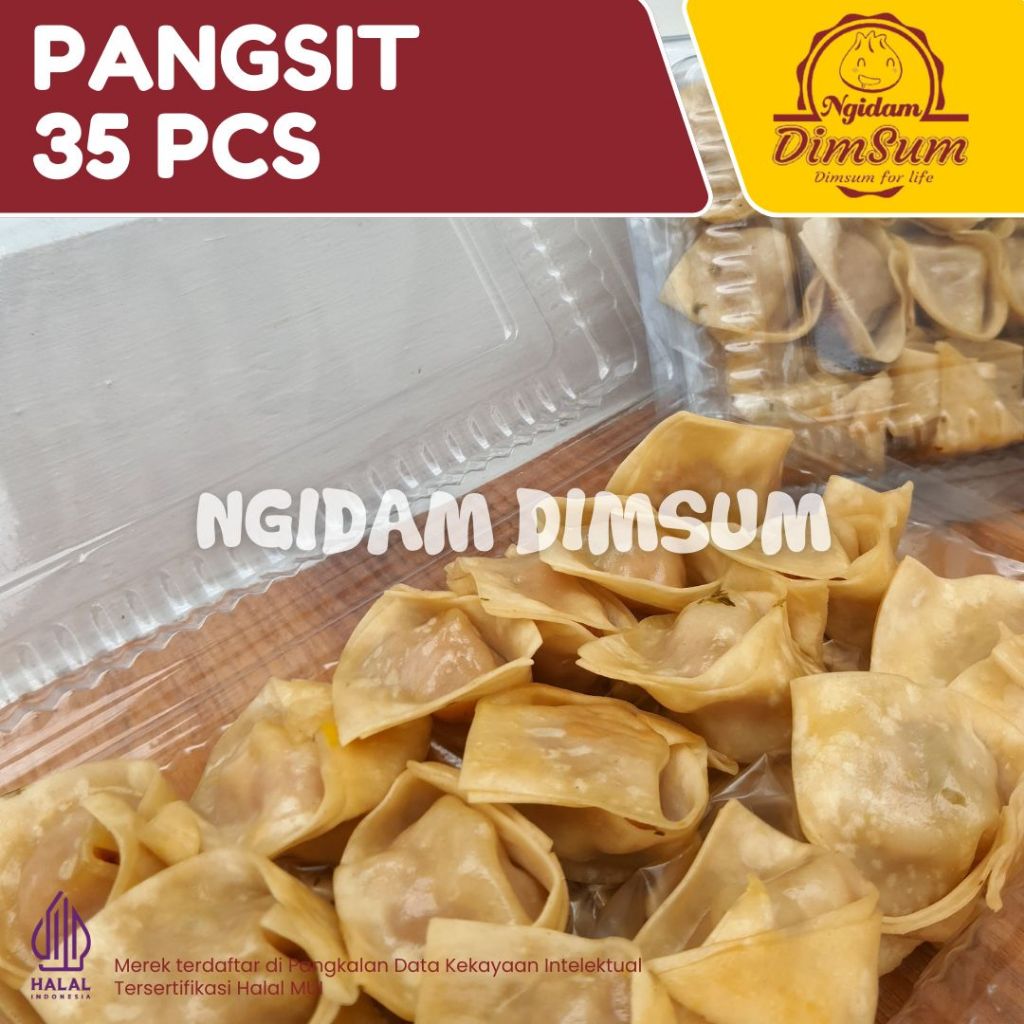 

Pangsit Ayam Isi 35pcs/plus chili oil 50ml/pangsit frozen/pangsit goreng/wonton chili oil