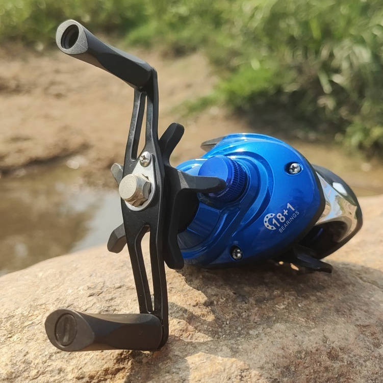 Reel Pancing Logam Casting Set Alat Pancing Reel Baitcasting Alat Pancing Fishing Reel 18+1BB 8.1:1