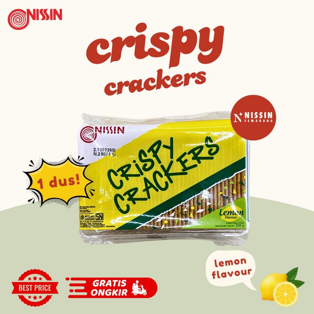 

1 Dus Nissin Crispy Crackers Lemon Flavour 200gr isi 30pcs