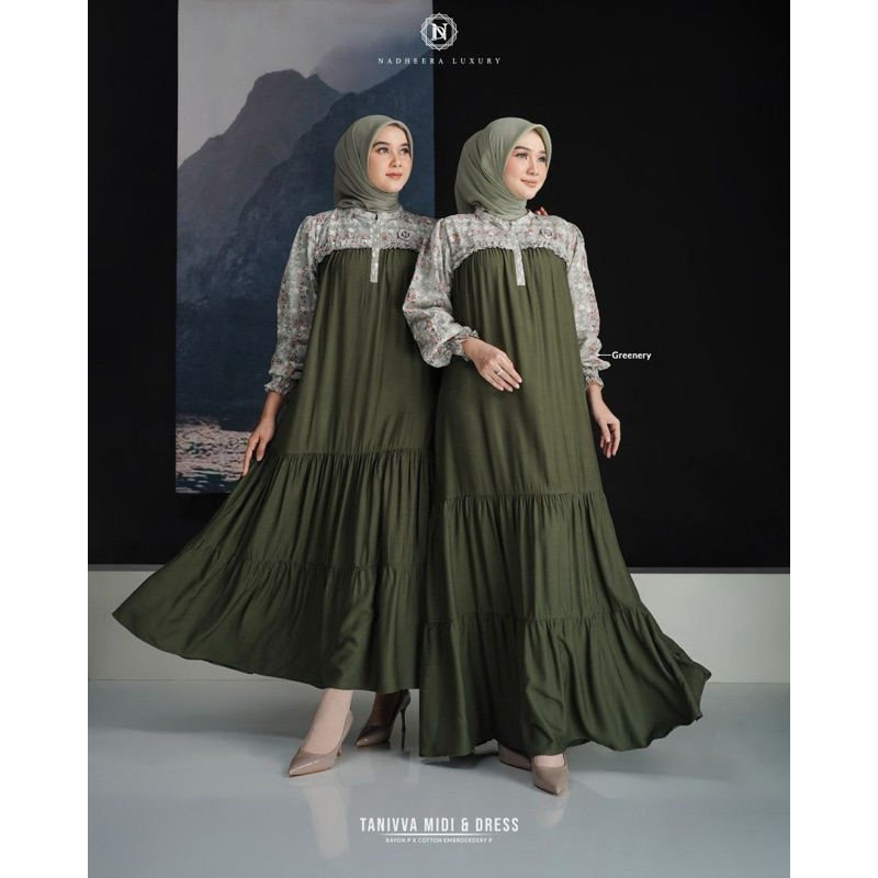 TANIVVA DRESS BY NaDHEERA LUXURY GAMIS NADHEERA TERBARU BISA COD MIDI DAN GAMIS