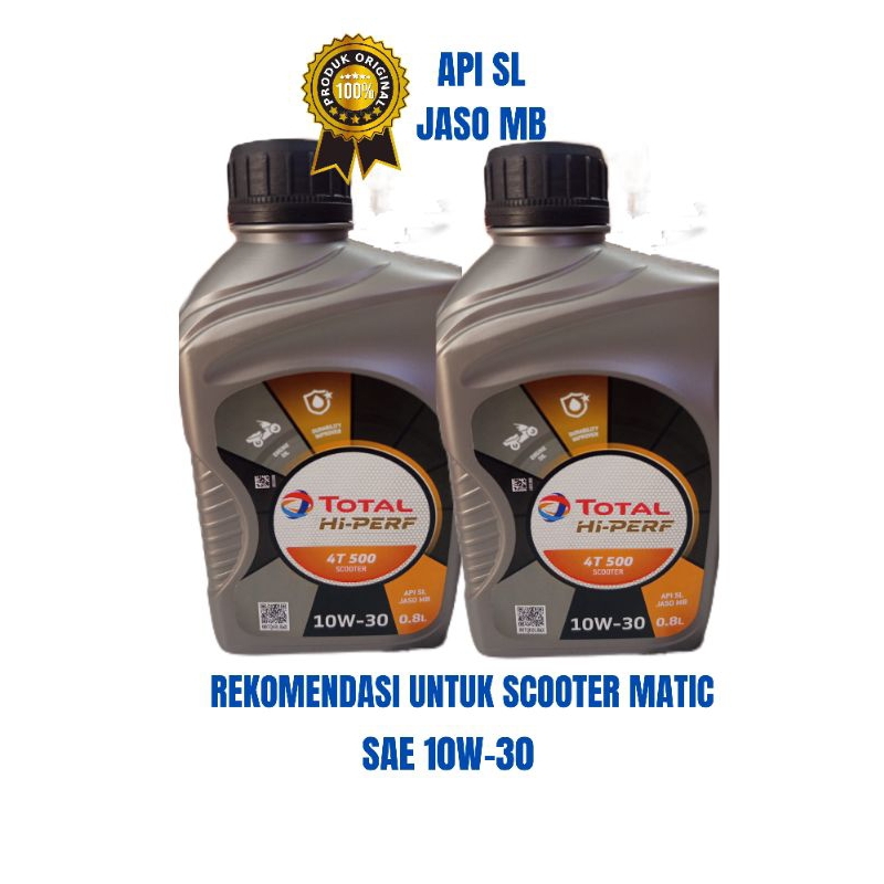 TOTAL OLI MESIN MOTOR MATIC OLI TOTAL 4T 500 SCOOTER 0.8 Liter