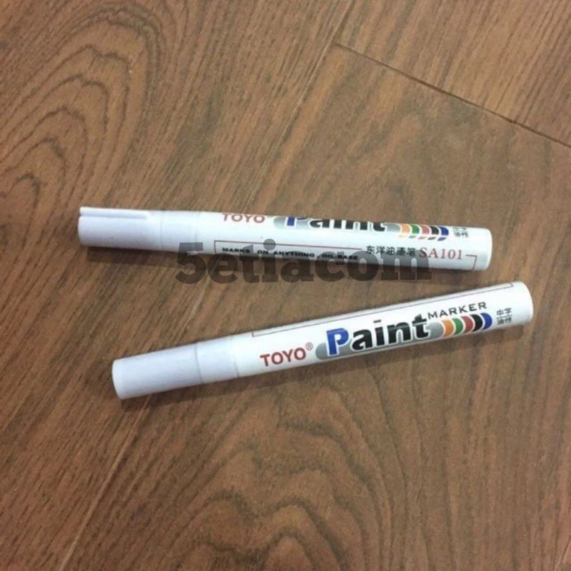 

Spidol Cat Permanent WHITE / PUTIH – TOYO Paint Marker – MEDIUM (WP) – untuk Logam, Kayu, Kaca, Plastik, Kulit, Karet, Keramik, Kain, Kertas, dll.