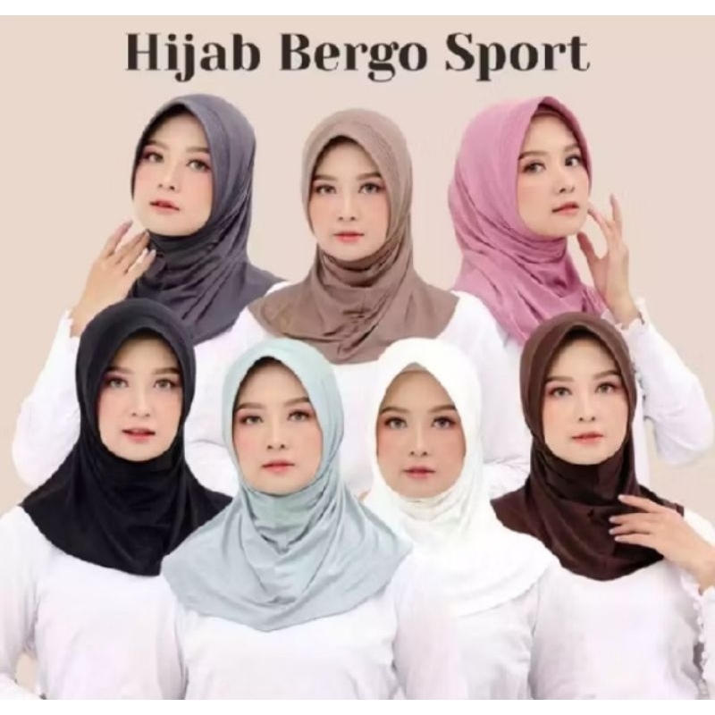 BERGO SPORT//HIJAB OLAHRAGA//BERGO SPROT UKURAN M MENUTUP DADA