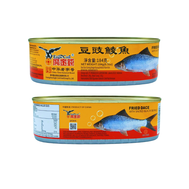 

(SMM) Eagle Coin Fried Dace with Salted Black Beans - Ikan Tausi Kaleng 184GR