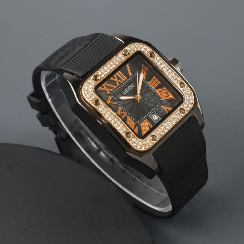 JAM TANGAN ORIGINAL GUOU 5167 MODEL SIMPLE TANGGAL AKTIF TALI RUBBER