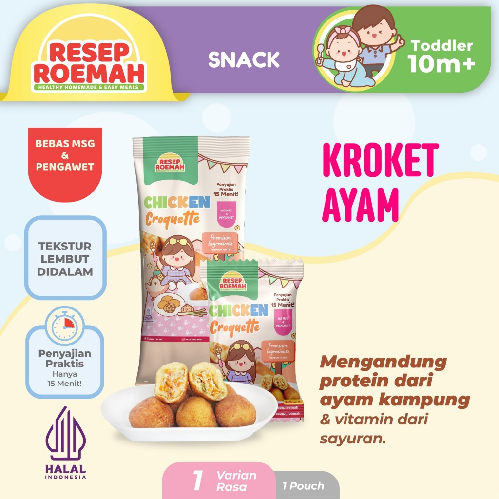 

ResepRoemah Chicken Croquette / Kroket Ayam / Toddler & Kids / Healthy Frozen Mpasi / No MSG
