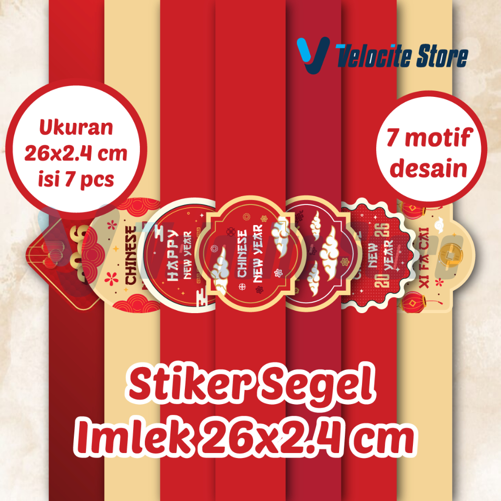 

Stiker Segel Toples Imlek/Chinese New Year/Tahun Baru Cina Ukuran 26x2.4 cm (7 pcs)
