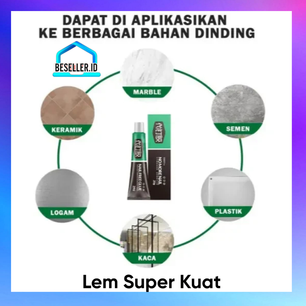BSid Lem Pengganti Paku Tembok / Lem Super Kuat Kaca Marmer Metal Besi Lem No More Nail Glue