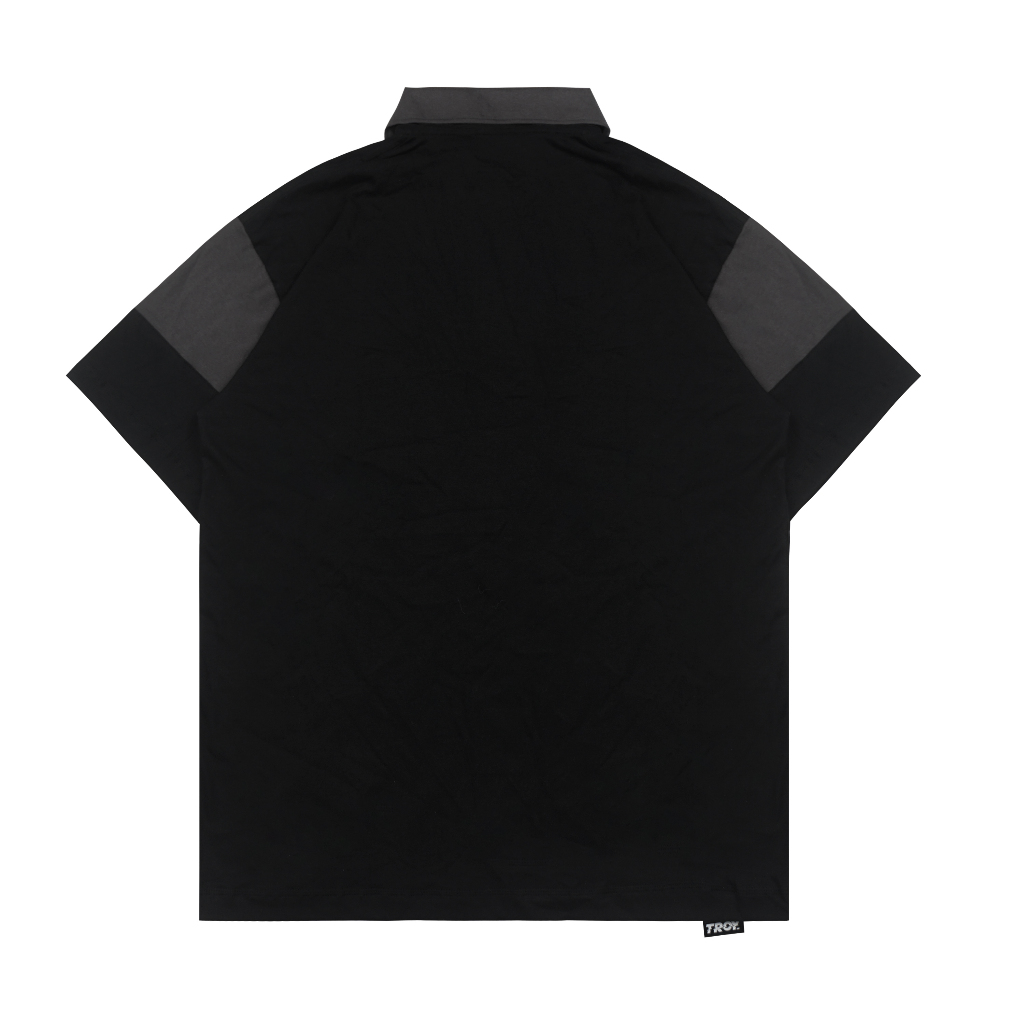 Troy Company Wangky Polo Shirt Black Grey Alive - Kaos Polo Hitam Abu WKD 3125