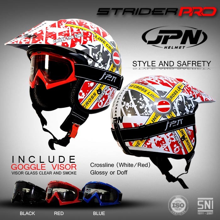 Helm JPN SEMICROSS STRIDER PRO, Include GOGGLE VISOR
