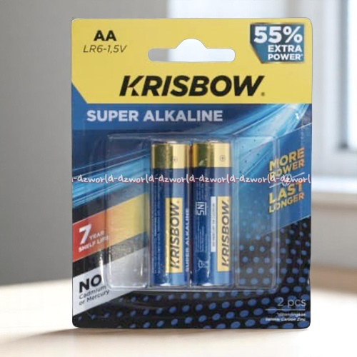 Krisbow AA 2pcs Super Alkaline A A Batrai Baterai Ukuran A2 Bettery Batre Kecil Untuk Jam Mainan Kri