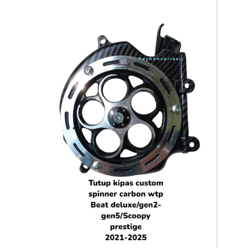 TUTUP KIPAS CUSTOM SPINNER CARBON WTP BEAT DELUXE/GEN2-GEN5/SCOOPY PRESTIGE 2021-2025