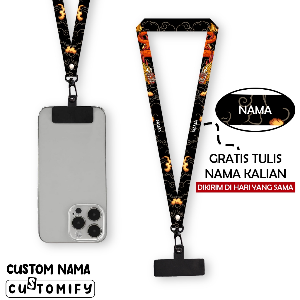 

Lanyard Custom Nama Satuan - Tali Lanyard Gantungan Nametag 1,5 cm - Bisa Tambah Nama - Design 53
